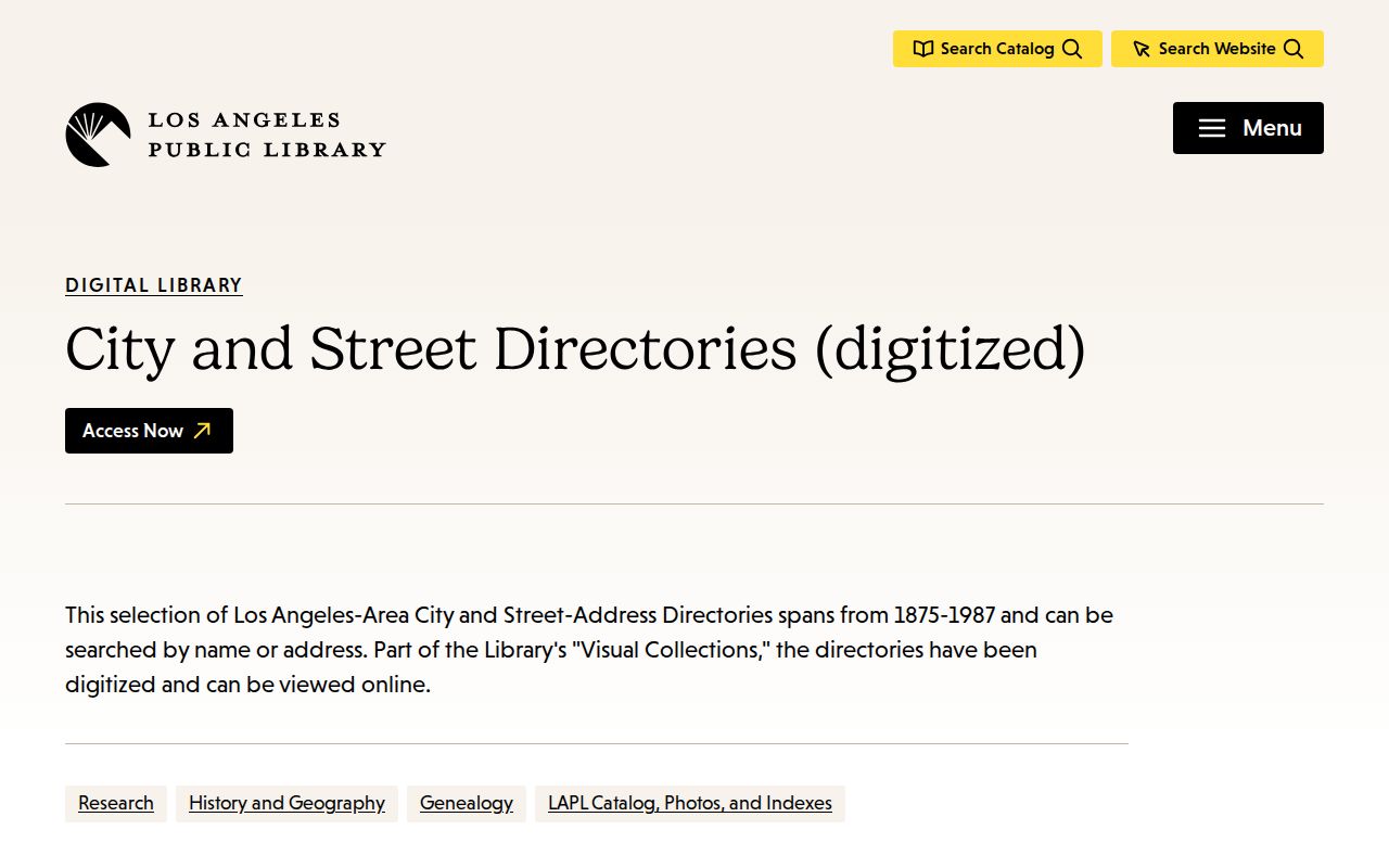 Lynwood city directory digitized collection index