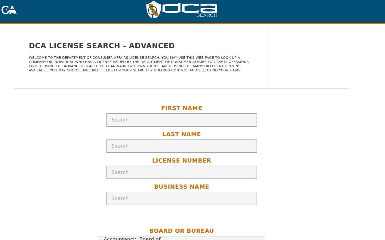 Lynwood residents directory California professional license search