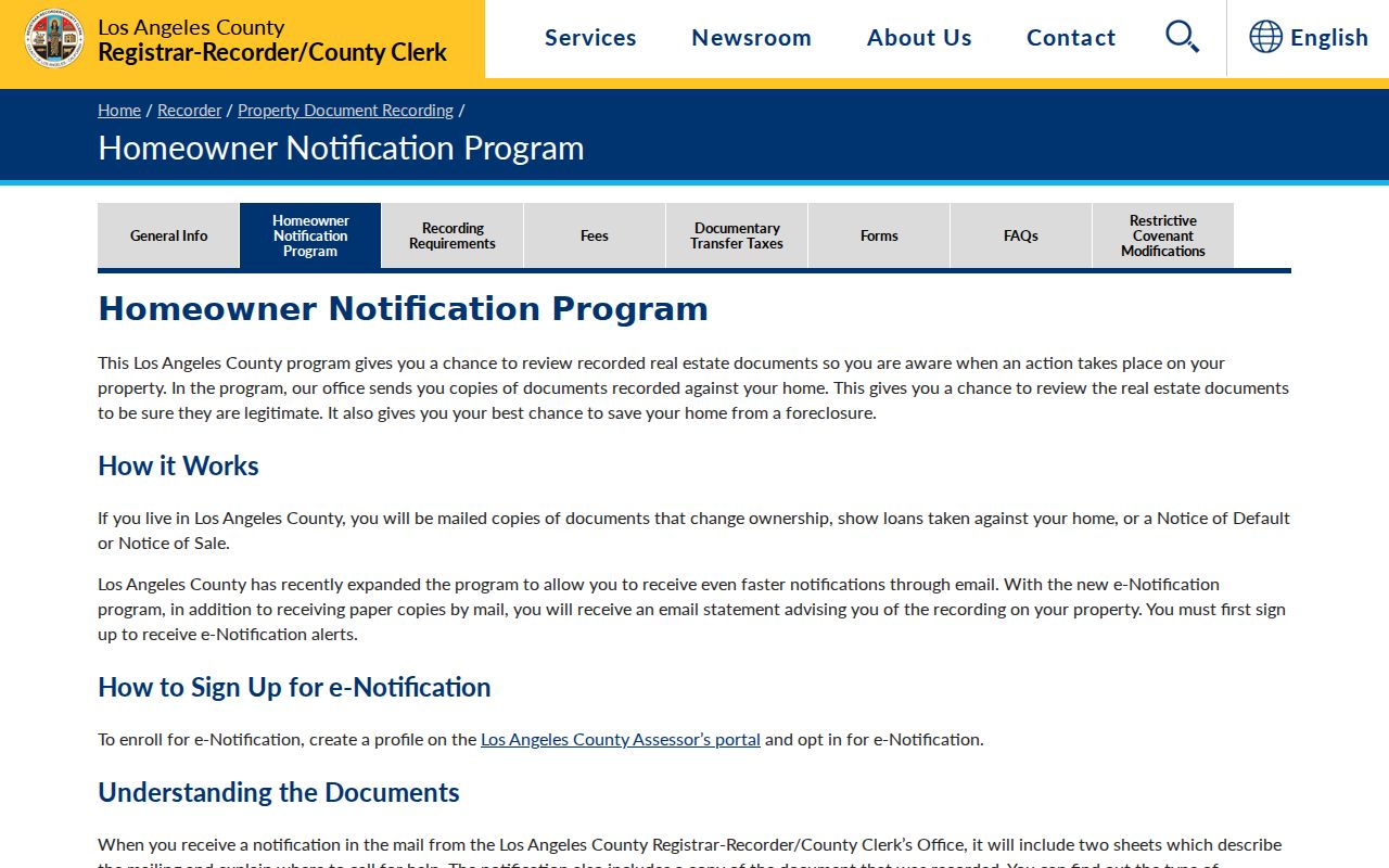 Lynwood neighbors homeowner recording notification program