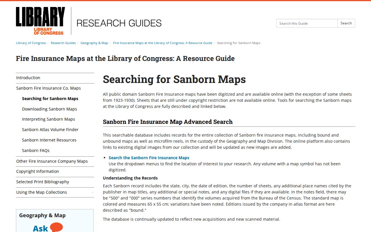 Lynwood previous residents Sanborn map search guide