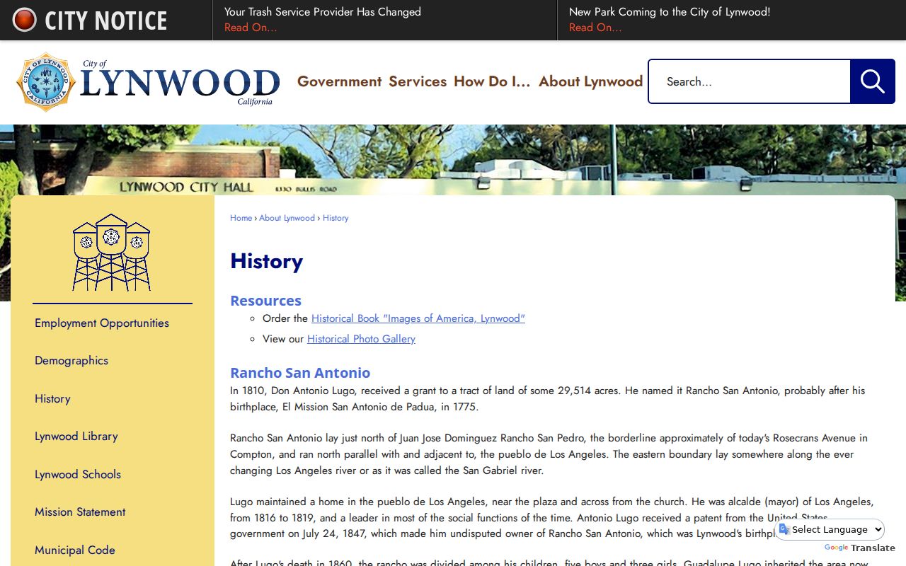 Lynwood ZIP code directory city history and geography